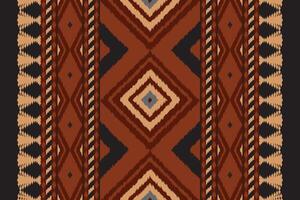 Ikat Damask Embroidery Background. Ikat Design Geometric Ethnic Oriental Pattern traditional.aztec Style Abstract illustration.design for Texture,fabric,clothing,wrapping,sarong. vector