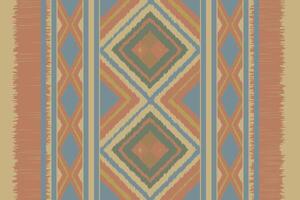 Ikat Seamless Pattern Embroidery Background. Ikat Texture Geometric Ethnic Oriental Pattern traditional.aztec Style Abstract design for Texture,fabric,clothing,wrapping,sarong. vector