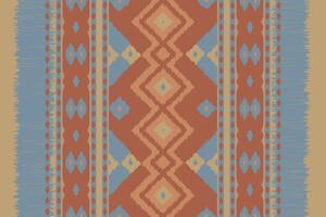 Ikat Seamless Pattern Embroidery Background. Ikat Seamless Pattern Geometric Ethnic Oriental Pattern traditional.aztec Style Abstract design Texture,fabric,clothing,wrapping,sarong. vector