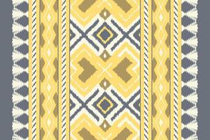 Ikat Floral Paisley Embroidery Background. Ikat Pattern Geometric Ethnic Oriental Pattern Traditional. Ikat Aztec Style Abstract Design for Print Texture,fabric,saree,sari,carpet. vector