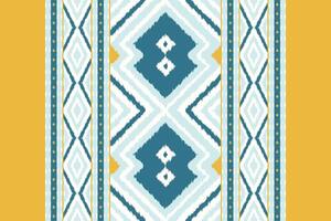 Ikat Paisley Pattern Embroidery Background. Ikat Seamless Geometric Ethnic Oriental Pattern Traditional. Ikat Aztec Style Abstract Design for Print Texture,fabric,saree,sari,carpet. vector