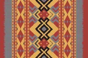 Ikat Seamless Pattern Embroidery Background. Ikat Patterns Geometric Ethnic Oriental Pattern Traditional. Ikat Aztec Style Abstract Design for Print Texture,fabric,saree,sari,carpet. vector