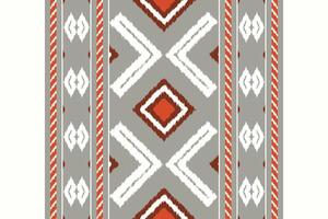 Ikat Damask Embroidery Background. Ikat Print Geometric Ethnic Oriental Pattern Traditional. Ikat Aztec Style Abstract Design for Print Texture,fabric,saree,sari,carpet. vector