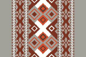 Motif Ikat Seamless Pattern Embroidery Background. Ikat Print Geometric Ethnic Oriental Pattern traditional.aztec Style Abstract design for Texture,fabric,clothing,wrapping,sarong. vector