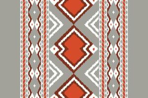 Ikat Damask Embroidery Background. Ikat Prints Geometric Ethnic Oriental Pattern traditional.aztec Style Abstract illustration.design for Texture,fabric,clothing,wrapping,sarong. vector
