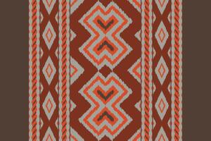 Motif Ikat Seamless Pattern Embroidery Background. Ikat Flowers Geometric Ethnic Oriental Pattern traditional.aztec Style Abstract design for Texture,fabric,clothing,wrapping,sarong. vector