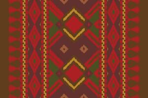 Ikat Paisley Pattern Embroidery Background. Ikat Floral Geometric Ethnic Oriental Pattern Traditional. Ikat Aztec Style Abstract Design for Print Texture,fabric,saree,sari,carpet. vector