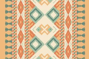 Ikat Damask Paisley Embroidery Background. Ikat Geometric Ethnic Oriental Pattern Traditional. Ikat Aztec Style Abstract Design for Print Texture,fabric,saree,sari,carpet. vector