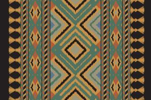 Ikat Damask Paisley Embroidery Background. Ikat Fabric Geometric Ethnic Oriental Pattern Traditional. Ikat Aztec Style Abstract Design for Print Texture,fabric,saree,sari,carpet. vector