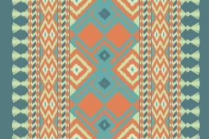 Ikat Paisley Pattern Embroidery Background. Ikat Background Geometric Ethnic Oriental Pattern traditional.aztec Style Abstract design for Texture,fabric,clothing,wrapping,sarong. vector