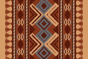 Ikat Damask Embroidery Background. Ikat Damask Geometric Ethnic Oriental Pattern Traditional. Ikat Aztec Style Abstract Design for Print Texture,fabric,saree,sari,carpet. vector