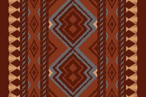 Ikat Damask Embroidery Background. Ikat Damask Geometric Ethnic Oriental Pattern traditional.aztec Style Abstract illustration.design for Texture,fabric,clothing,wrapping,sarong. vector