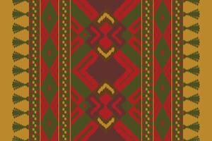 Ikat Paisley Pattern Embroidery Background. Ikat Fabric Geometric Ethnic Oriental Pattern Traditional. Ikat Aztec Style Abstract Design for Print Texture,fabric,saree,sari,carpet. vector