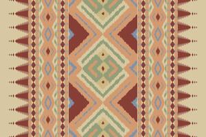 Ikat Damask Paisley Embroidery Background. Ikat Diamond Geometric Ethnic Oriental Pattern Traditional. Ikat Aztec Style Abstract Design for Print Texture,fabric,saree,sari,carpet. vector