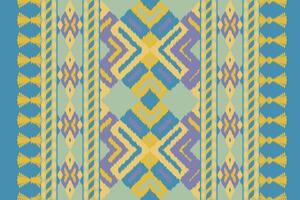 Ikat Fabric Paisley Embroidery Background. Ikat Patterns Geometric Ethnic Oriental Pattern Traditional. Ikat Aztec Style Abstract Design for Print Texture,fabric,saree,sari,carpet. vector
