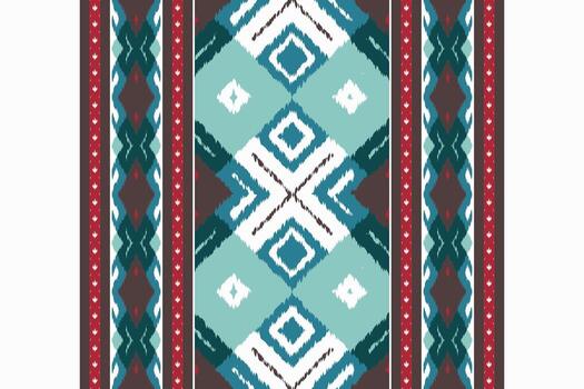Ikat Paisley Pattern Embroidery Background. Ikat Pattern Geometric Ethnic Oriental Pattern Traditional. Ikat Aztec Style Abstract Design for Print Texture,fabric,saree,sari,carpet. vector