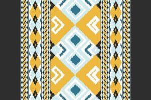 Ikat Damask Embroidery Background. Ikat Pattern Geometric Ethnic Oriental Pattern traditional.aztec Style Abstract illustration.design for Texture,fabric,clothing,wrapping,sarong. vector