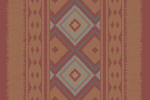 Motif Ikat Seamless Pattern Embroidery Background. Ikat Flowers Geometric Ethnic Oriental Pattern Traditional. Ikat Aztec Style Abstract Design for Print Texture,fabric,saree,sari,carpet. vector