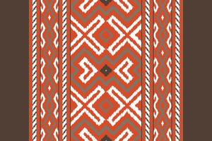 Ikat Damask Embroidery Background. Ikat Stripe Geometric Ethnic Oriental Pattern traditional.aztec Style Abstract illustration.design for Texture,fabric,clothing,wrapping,sarong. vector