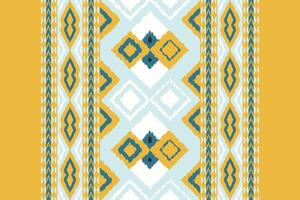 Motif Ikat Seamless Pattern Embroidery Background. Ikat Floral Geometric Ethnic Oriental Pattern traditional.aztec Style Abstract design for Texture,fabric,clothing,wrapping,sarong. vector