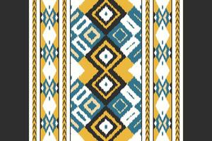 Ikat Paisley Pattern Embroidery Background. Ikat Triangle Geometric Ethnic Oriental Pattern Traditional. Ikat Aztec Style Abstract Design for Print Texture,fabric,saree,sari,carpet. vector