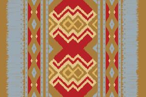 Ikat Fabric Paisley Embroidery Background. Ikat Frame Geometric Ethnic Oriental Pattern Traditional. Ikat Aztec Style Abstract Design for Print Texture,fabric,saree,sari,carpet. vector