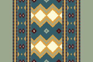 Motif Ikat Seamless Pattern Embroidery Background. Ikat Seamless Pattern Geometric Ethnic Oriental Pattern Traditional. Ikat Aztec Style Design for Print Texture,fabric,saree,sari,carpet. vector