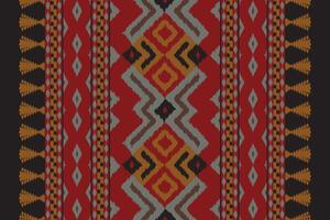 Ikat Paisley Pattern Embroidery Background. Ikat Stripes Geometric Ethnic Oriental Pattern Traditional. Ikat Aztec Style Abstract Design for Print Texture,fabric,saree,sari,carpet. vector