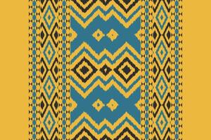Ikat Paisley Pattern Embroidery Background. Ikat Geometric Ethnic Oriental Pattern Traditional. Ikat Aztec Style Abstract Design for Print Texture,fabric,saree,sari,carpet. vector