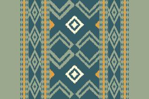 Motif Ikat Seamless Pattern Embroidery Background. Ikat Stripe Geometric Ethnic Oriental Pattern traditional.aztec Style Abstract design for Texture,fabric,clothing,wrapping,sarong. vector