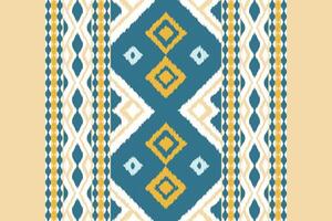 Ikat Damask Embroidery Background. Ikat Print Geometric Ethnic Oriental Pattern traditional.aztec Style Abstract illustration.design for Texture,fabric,clothing,wrapping,sarong. vector