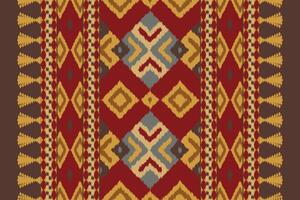 Ikat Paisley Pattern Embroidery Background. Ikat Pattern Geometric Ethnic Oriental Pattern Traditional. Ikat Aztec Style Abstract Design for Print Texture,fabric,saree,sari,carpet. vector