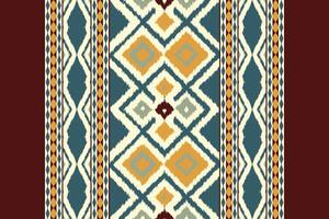 Ikat Paisley Pattern Embroidery Background. Ikat Stripe Geometric Ethnic Oriental Pattern Traditional. Ikat Aztec Style Abstract Design for Print Texture,fabric,saree,sari,carpet. vector