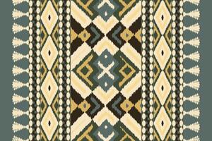 Ikat Paisley Pattern Embroidery Background. Ikat Prints Geometric Ethnic Oriental Pattern Traditional. Ikat Aztec Style Abstract Design for Print Texture,fabric,saree,sari,carpet. vector
