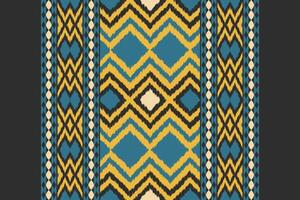 Motif Ikat Seamless Pattern Embroidery Background. Ikat Aztec Geometric Ethnic Oriental Pattern traditional.aztec Style Abstract design for Texture,fabric,clothing,wrapping,sarong. vector