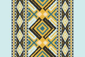 Ikat Paisley Pattern Embroidery Background. Ikat Triangle Geometric Ethnic Oriental Pattern Traditional. Ikat Aztec Style Abstract Design for Print Texture,fabric,saree,sari,carpet. vector
