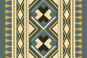 Ikat Paisley Pattern Embroidery Background. Ikat Print Geometric Ethnic Oriental Pattern Traditional. Ikat Aztec Style Abstract Design for Print Texture,fabric,saree,sari,carpet. vector