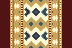 Motif Ikat Seamless Pattern Embroidery Background. Ikat Seamless Geometric Ethnic Oriental Pattern Traditional. Ikat Aztec Style Abstract Design for Print Texture,fabric,saree,sari,carpet. vector