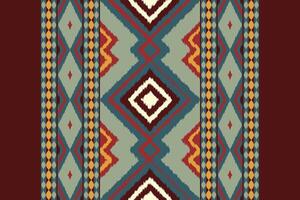 Motif Ikat Seamless Pattern Embroidery Background. Ikat Patterns Geometric Ethnic Oriental Pattern traditional.aztec Style Abstract design for Texture,fabric,clothing,wrapping,sarong. vector