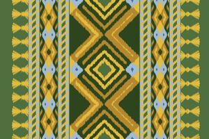Ikat Damask Paisley Embroidery Background. Ikat Pattern Geometric Ethnic Oriental Pattern Traditional. Ikat Aztec Style Abstract Design for Print Texture,fabric,saree,sari,carpet. vector