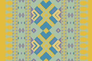 Ikat Fabric Paisley Embroidery Background. Ikat Patterns Geometric Ethnic Oriental Pattern traditional.aztec Style Abstract illustration.design for Texture,fabric,clothing,wrapping,sarong. vector