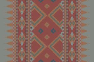Ikat Damask Paisley Embroidery Background. Ikat Background Geometric Ethnic Oriental Pattern Traditional. Ikat Aztec Style Abstract Design for Print Texture,fabric,saree,sari,carpet. vector