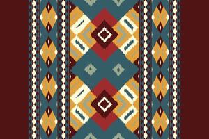 Motif Ikat Seamless Pattern Embroidery Background. Ikat Flower Geometric Ethnic Oriental Pattern traditional.aztec Style Abstract design for Texture,fabric,clothing,wrapping,sarong. vector