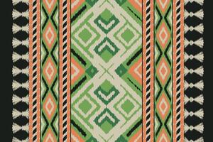 Ikat Damask Paisley Embroidery Background. Ikat Stripe Geometric Ethnic Oriental Pattern Traditional. Ikat Aztec Style Abstract Design for Print Texture,fabric,saree,sari,carpet. vector