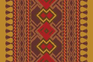 Ikat Paisley Pattern Embroidery Background. Ikat Diamond Geometric Ethnic Oriental Pattern Traditional. Ikat Aztec Style Abstract Design for Print Texture,fabric,saree,sari,carpet. vector