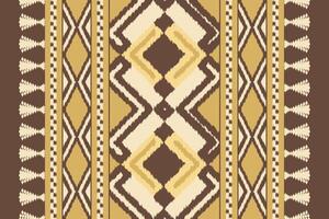 Ikat Paisley Pattern Embroidery Background. Ikat Frame Geometric Ethnic Oriental Pattern Traditional. Ikat Aztec Style Abstract Design for Print Texture,fabric,saree,sari,carpet. vector