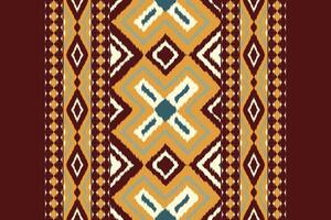 Motif Ikat Seamless Pattern Embroidery Background. Ikat Fabric Geometric Ethnic Oriental Pattern traditional.aztec Style Abstract design for Texture,fabric,clothing,wrapping,sarong. vector