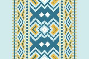 Motif Ikat Seamless Pattern Embroidery Background. Ikat Design Geometric Ethnic Oriental Pattern Traditional. Ikat Aztec Style Abstract Design for Print Texture,fabric,saree,sari,carpet. vector