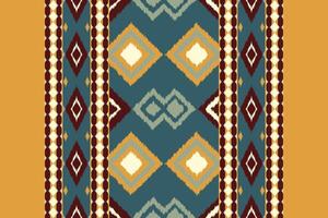 Motif Ikat Seamless Pattern Embroidery Background. Ikat Stripes Geometric Ethnic Oriental Pattern traditional.aztec Style Abstract design for Texture,fabric,clothing,wrapping,sarong. vector