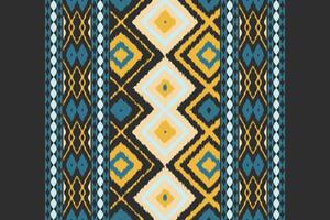 Motif Ikat Seamless Pattern Embroidery Background. Ikat Background Geometric Ethnic Oriental Pattern traditional.aztec Style Abstract design for Texture,fabric,clothing,wrapping,sarong. vector